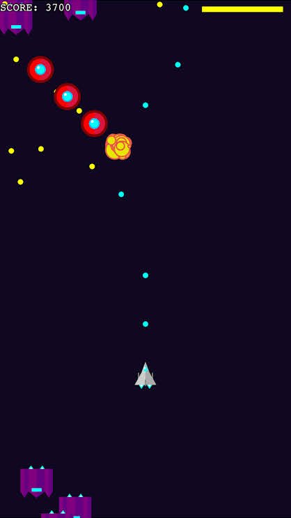 PG0.5で作ったシューティングゲームの画面